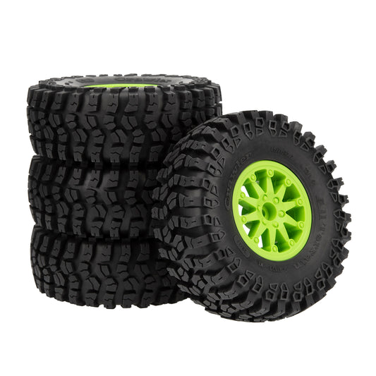 Green 1.9″ Nylon Plastic Beadlock Wheel 4.92″ Tire for 1/10 RC Car