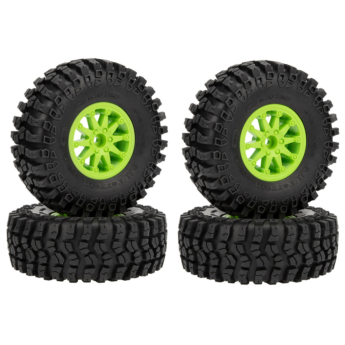 Green 1.9″ Nylon Plastic Beadlock Wheel 4.92″ Tire for 1/10 RC Car