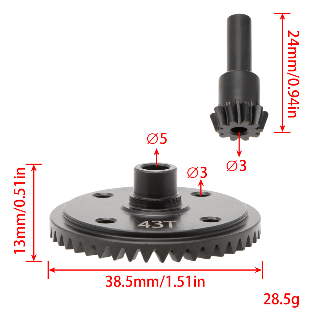 Carbon Steel Diff Gear 10T 43T Gearbox Differential Gears Set