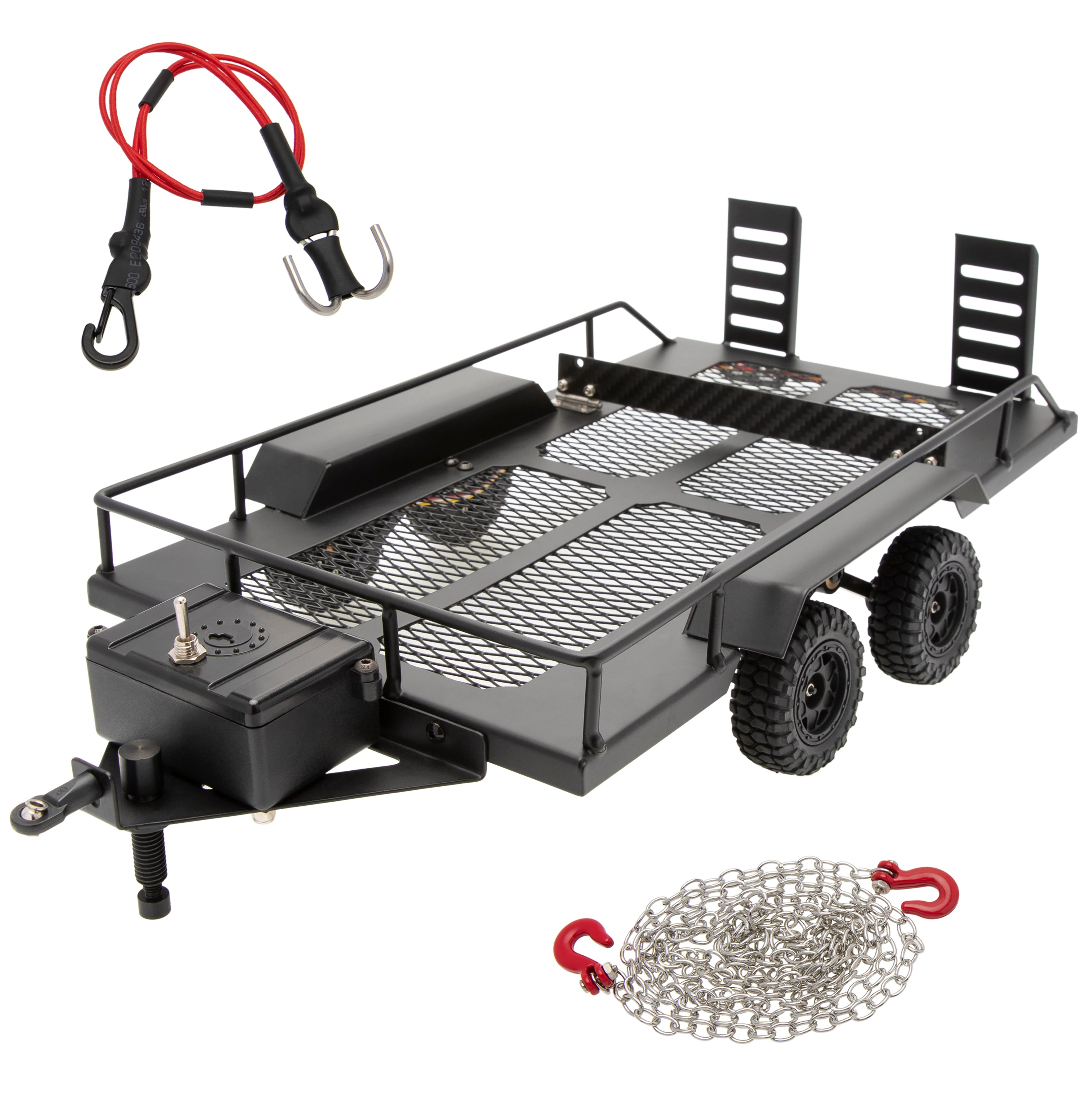 MEUS Racing RC Trailer for Hauling Behind Car with Hitch Mount and Hau