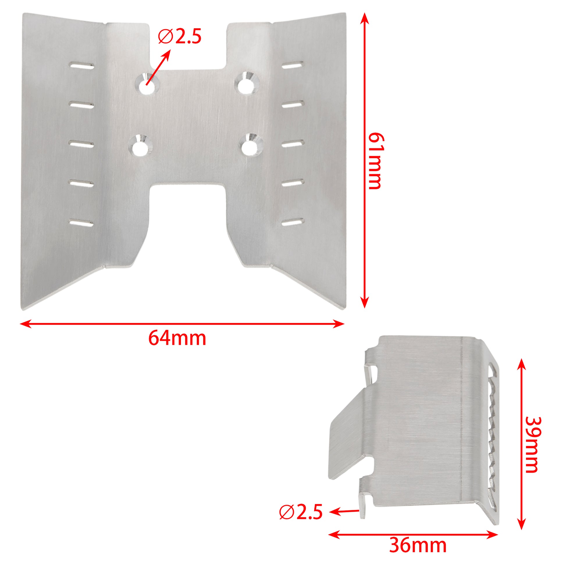 Chassis Armor Kit size for AXIAL 1/18 UTB18 Capra