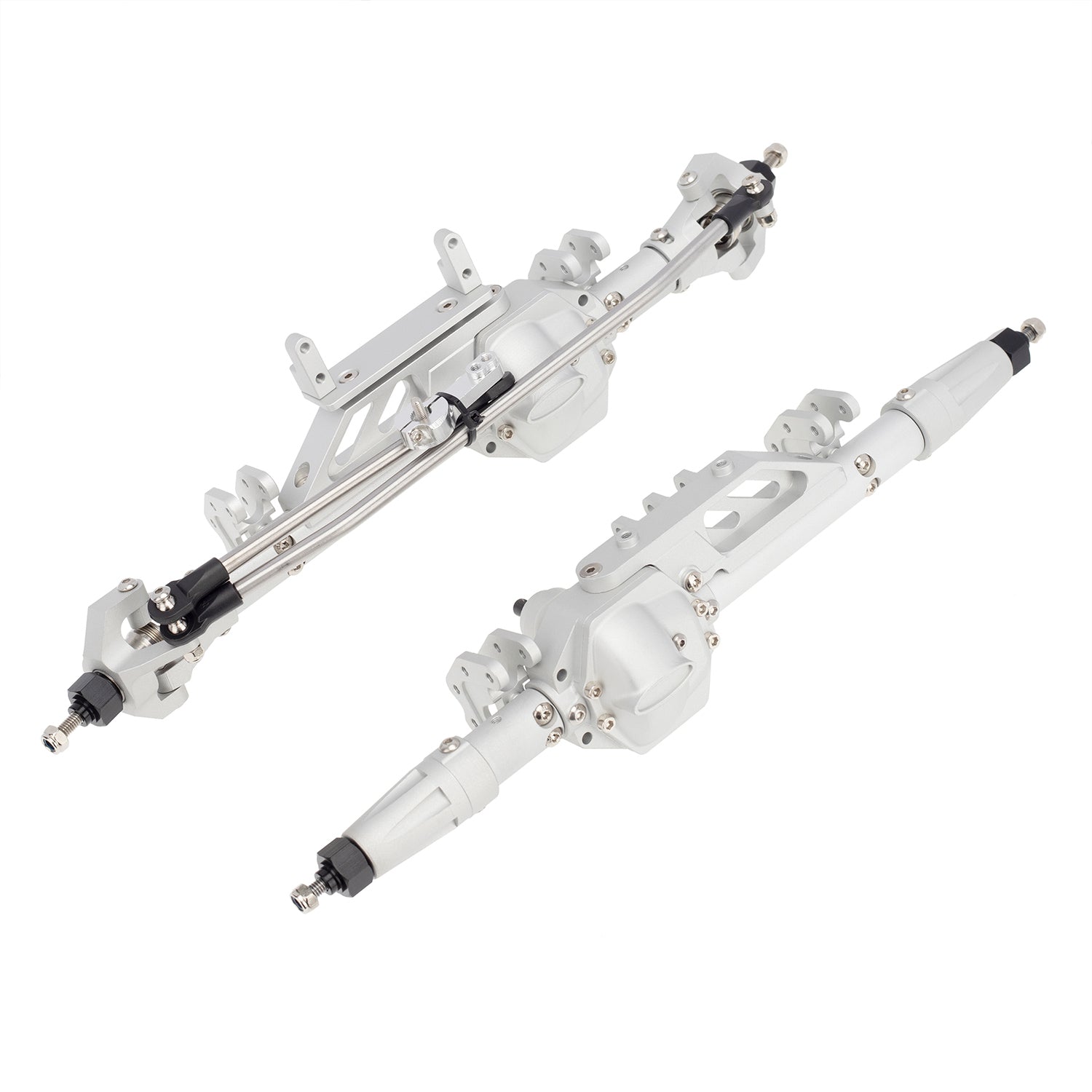 Silver Metal Front Rear Axles for 1:10 Axial Wraith