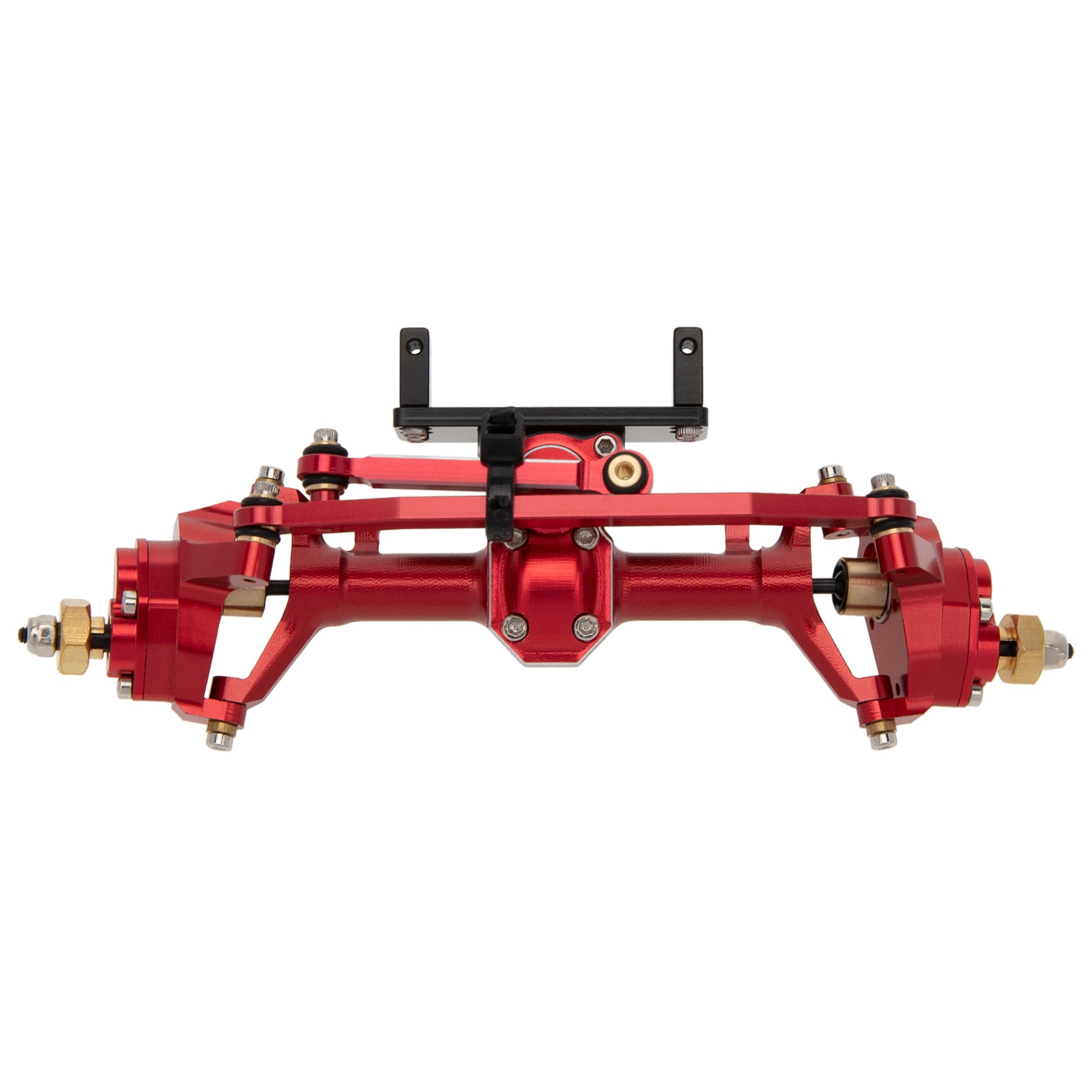 Red SCX24 Aluminum Alloy Front Portal Axle with servo mount