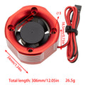 Red 25mm RC Motor Cooling Fan size