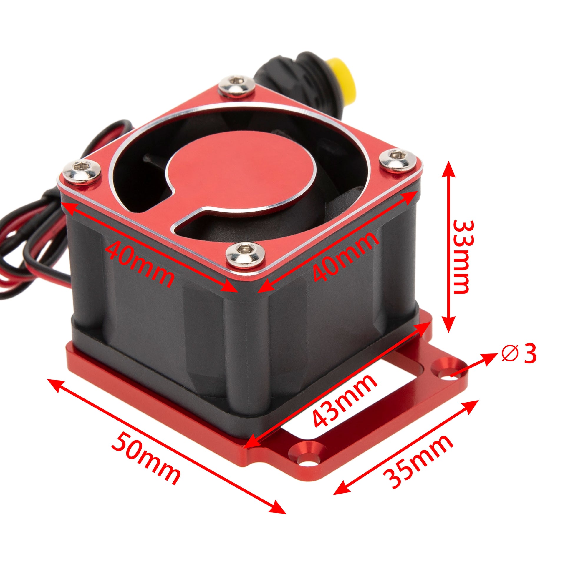 Red Sledge 1/8 RC Car 4028 Motor Cooling Fan Heatsink size