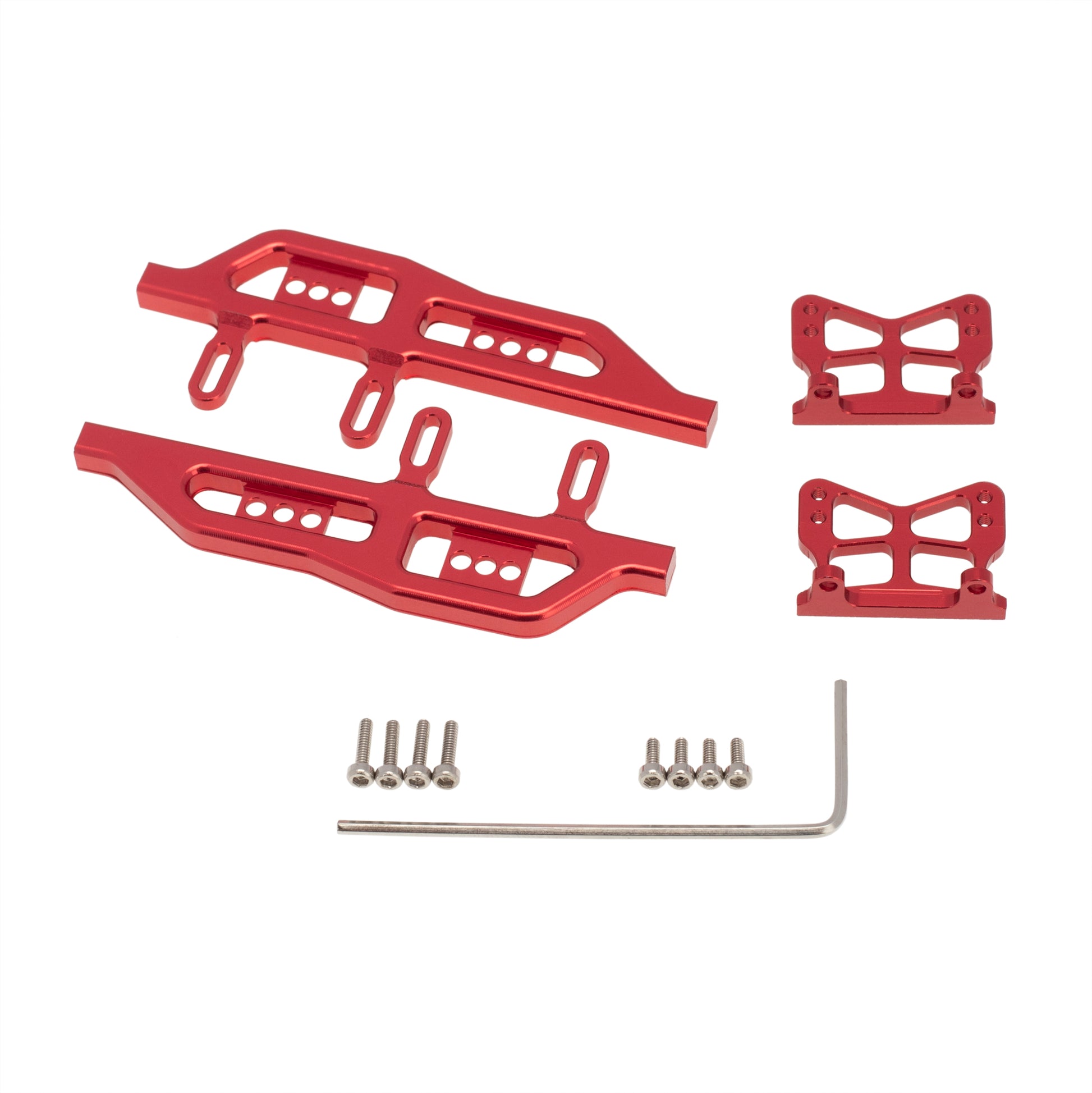 Red SCX24 frame metal side pedals