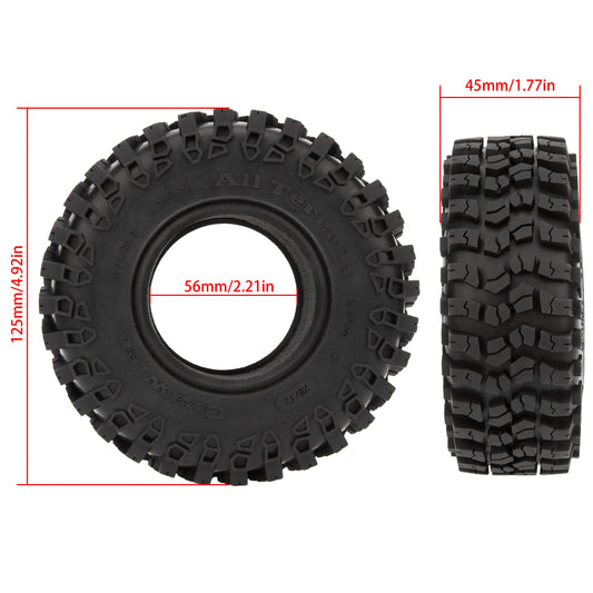 4.72inch RC Rubber Tires size for SCX10 SCX10 II