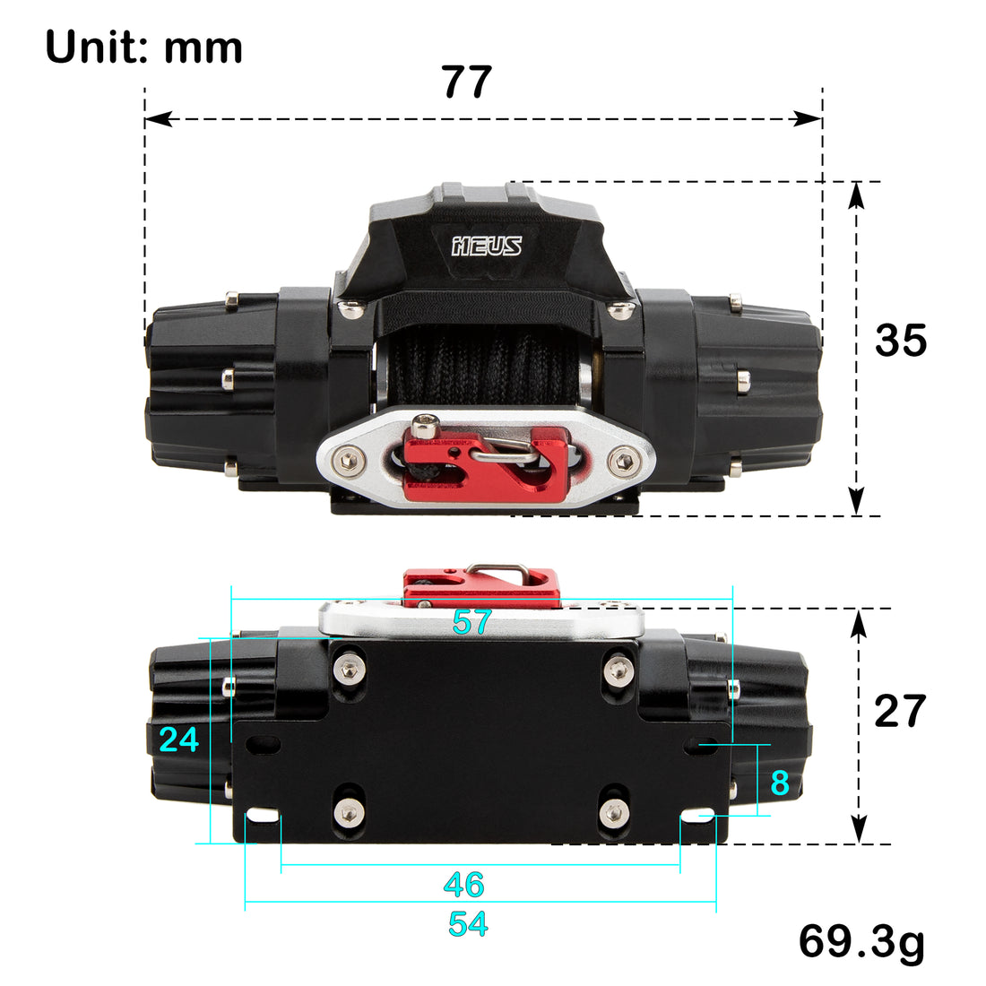 Metal Dual Motor Winch for SCX10