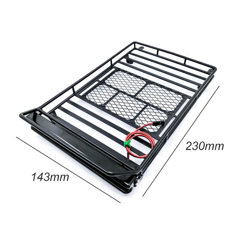 Luggage Carrier Roof Rack with LED Light Bar for Axial SCX10