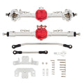 SCX10 straight front and rear axles package Silver