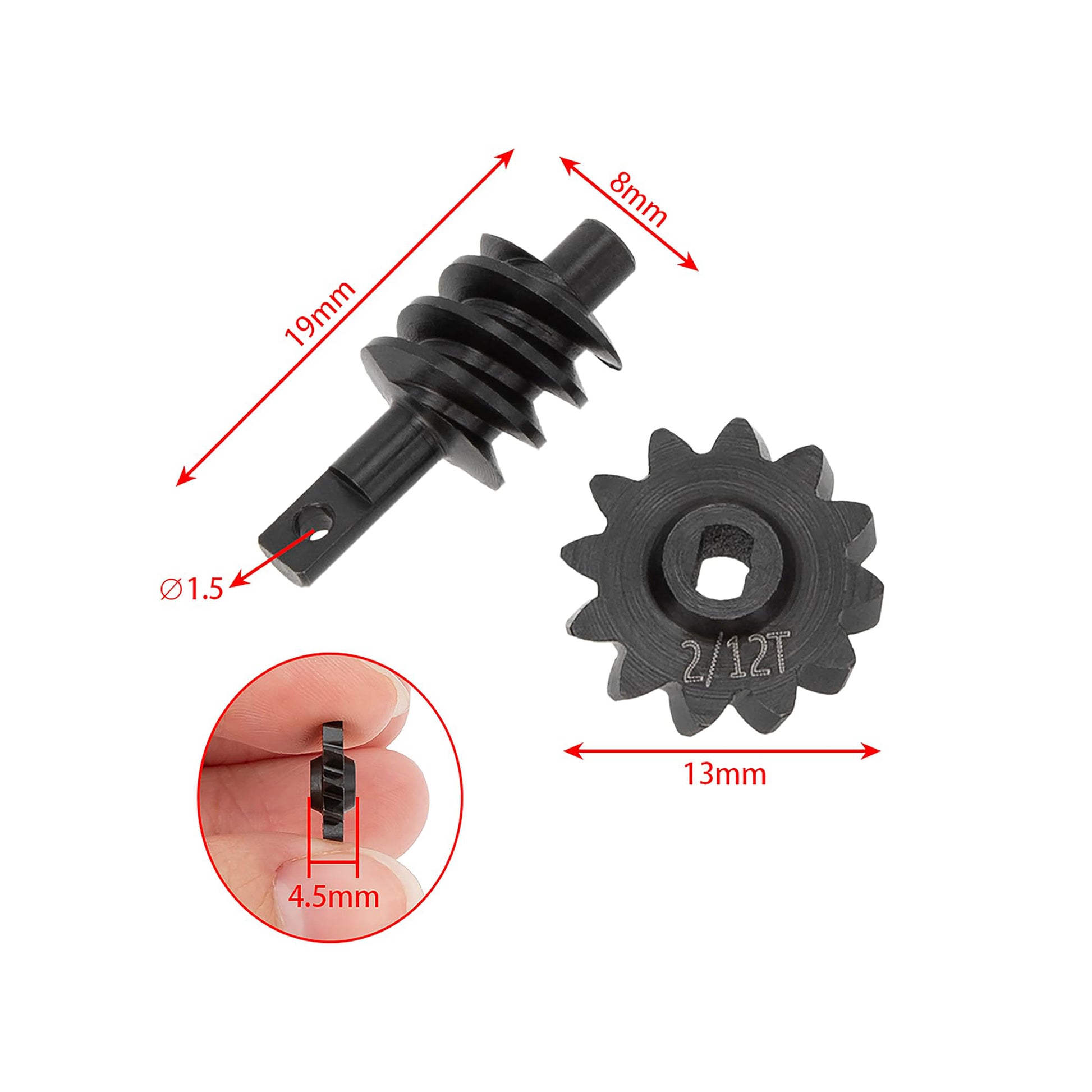 SCX24 Overdrive Axle Gear Worm Differential 2/12T Gear size