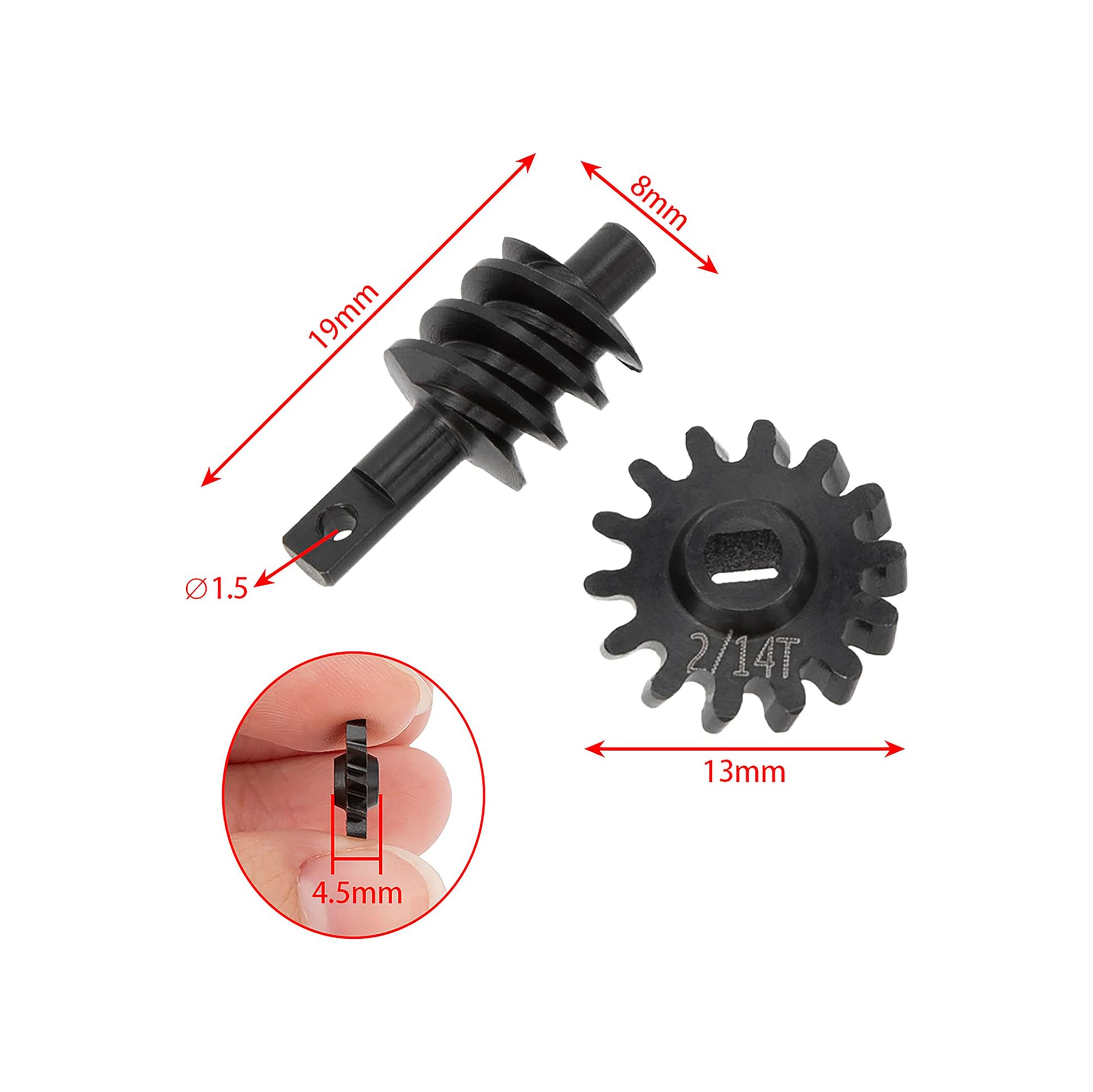 SCX24 Overdrive Axle Gear Worm Differential 2/14T Gear size