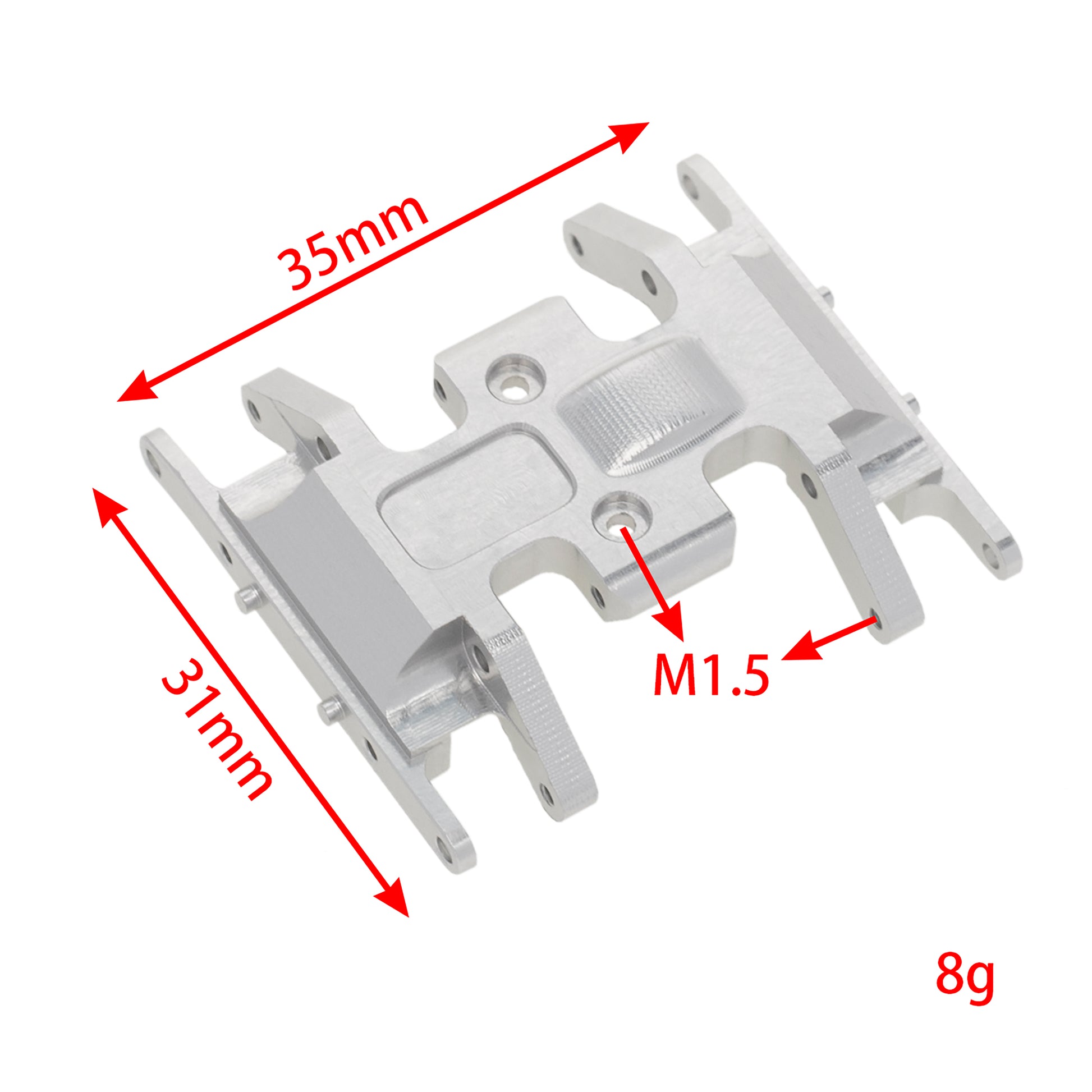 Silver Center Transmission Skid Plate Size for Axial SCX24 90081