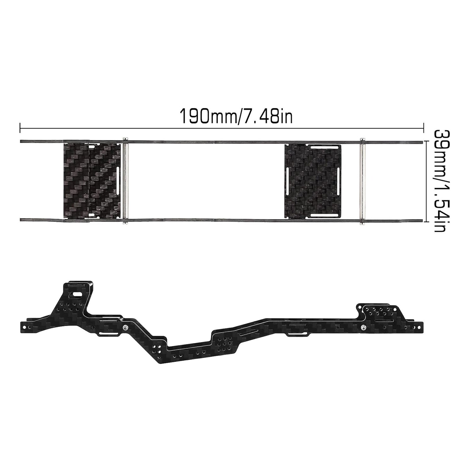 LCG Carbon Fiber Chassis size for for Axial SCX24 Gladiator