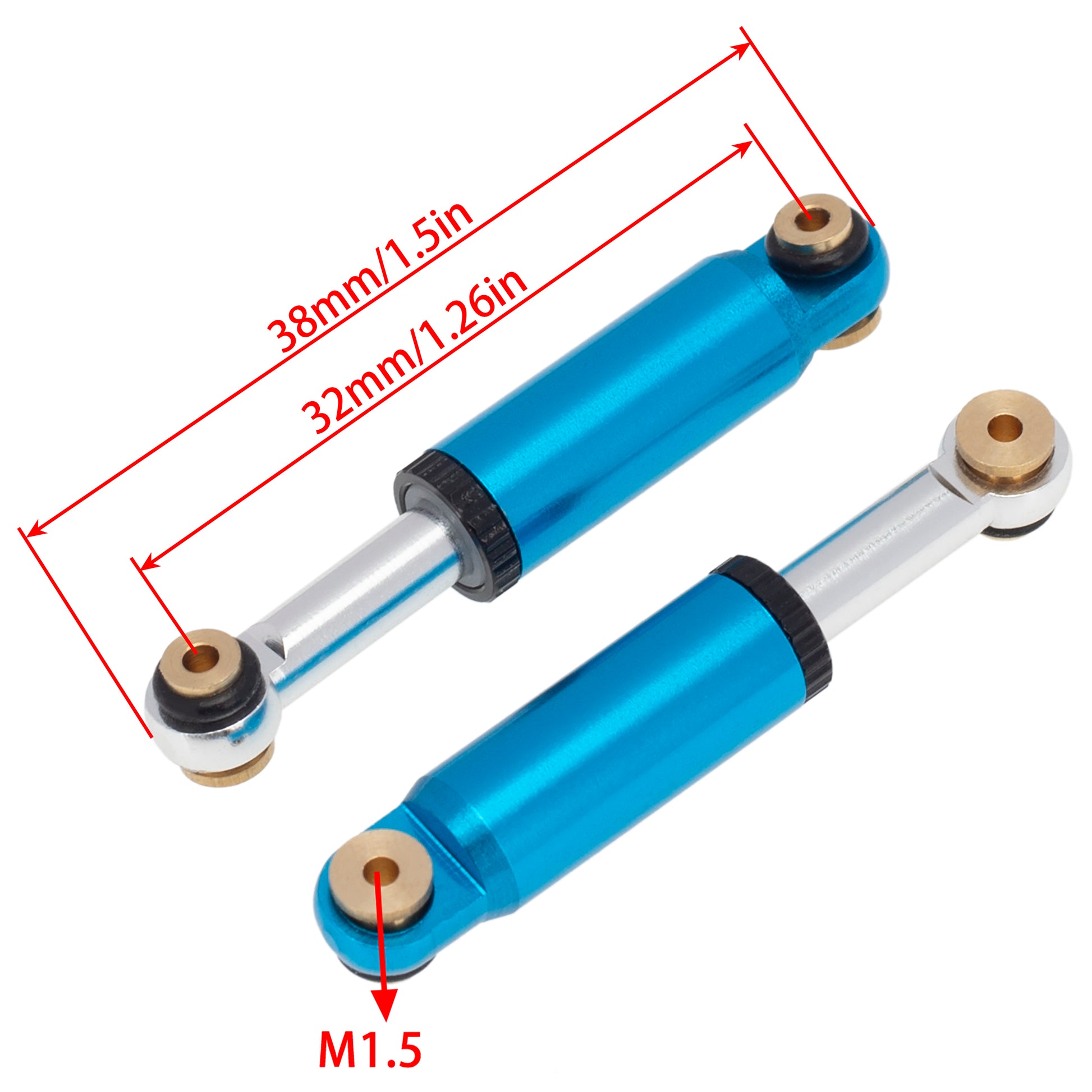 Red Metal Internal Spring Damper Shocks size for Axial SCX24