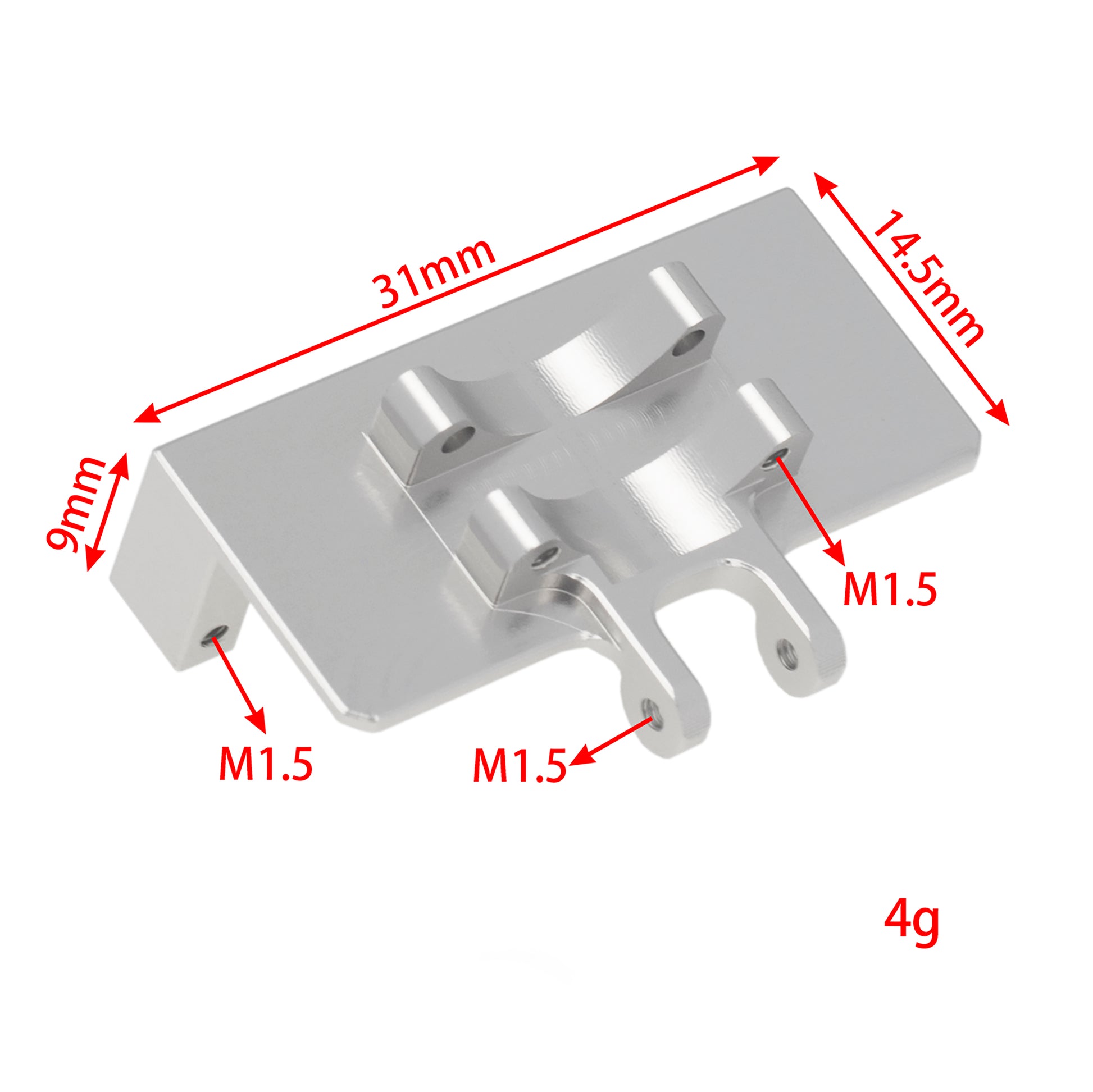 Silver Meus Racing ES08MA II Servo  Mount Size for SCX24