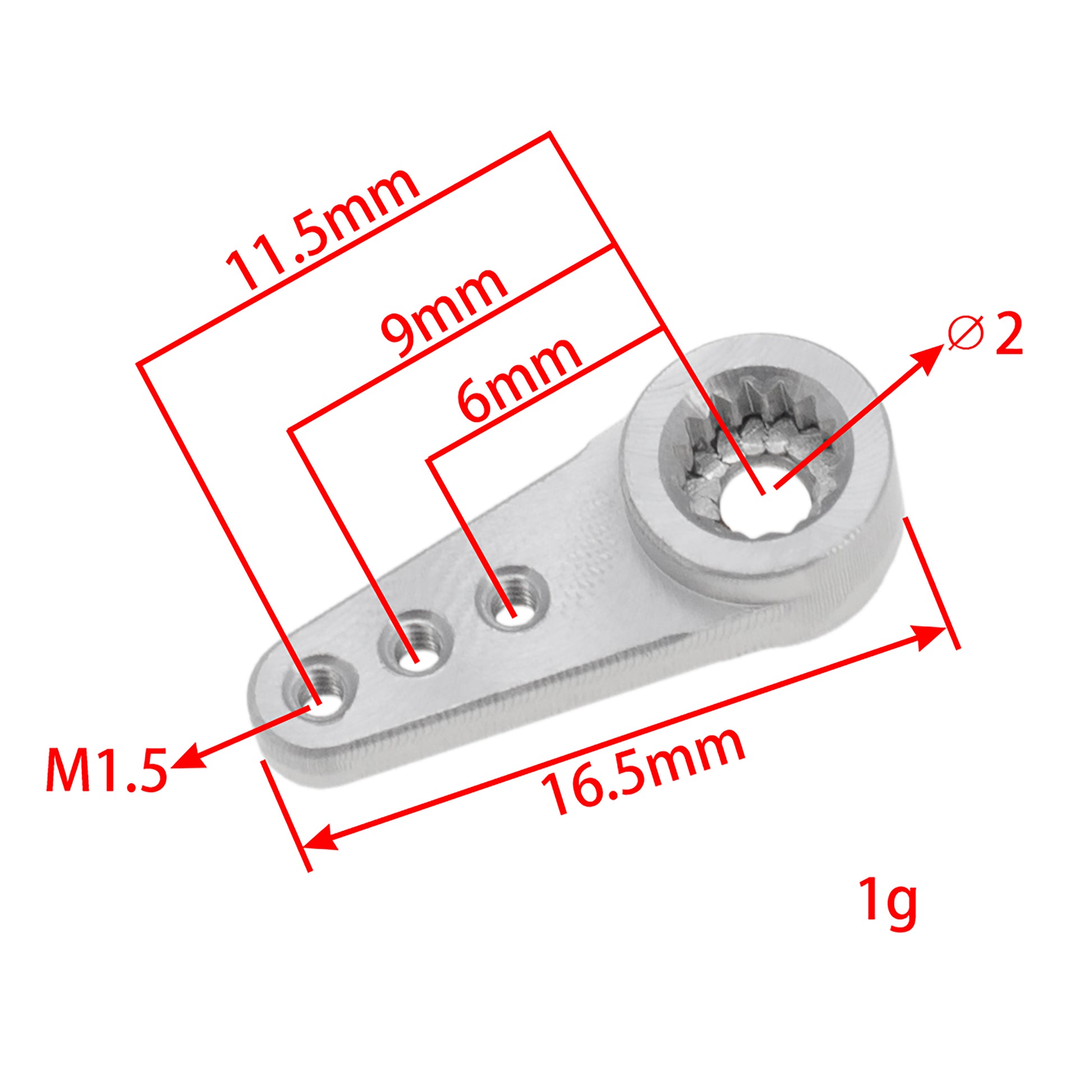 Silver Meus Racing ES08MA II Servo  Horn Size for SCX24