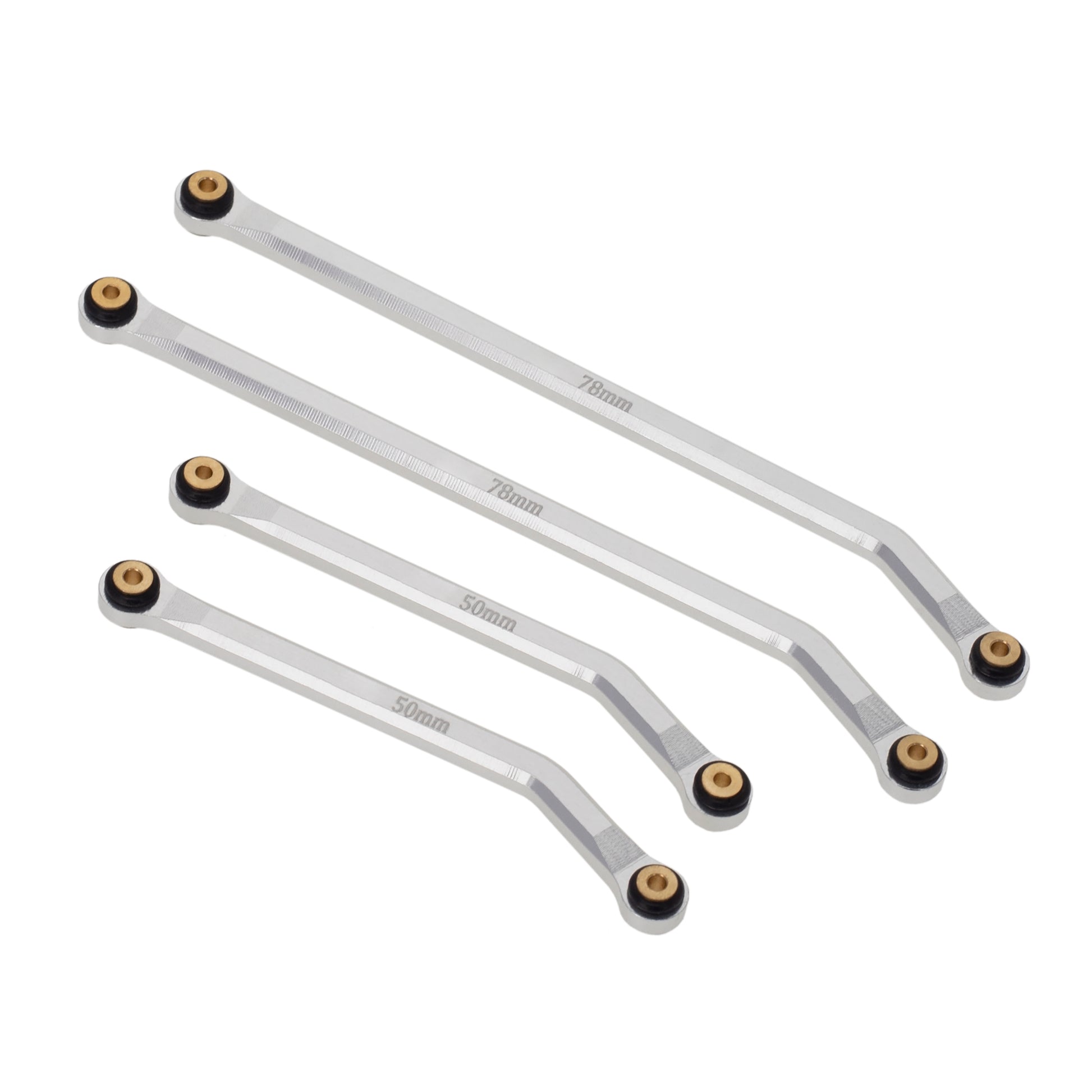 Silver Aluminum chassis links for scx24 Jeep Gladiator