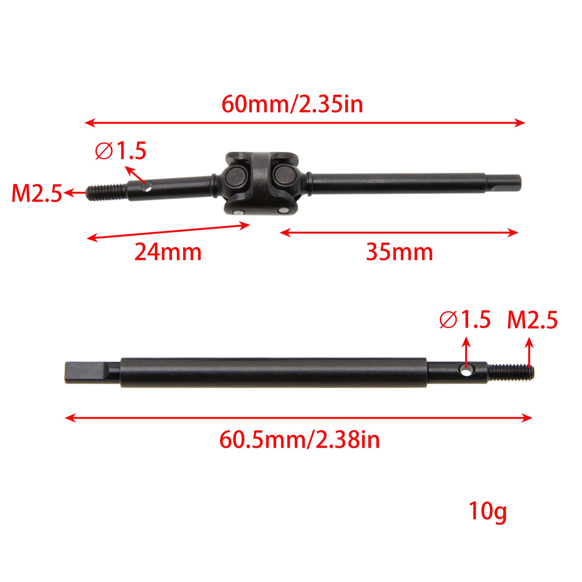 TRX4M Isokinetic 3-Section CVD Front Rear Axle Shafts