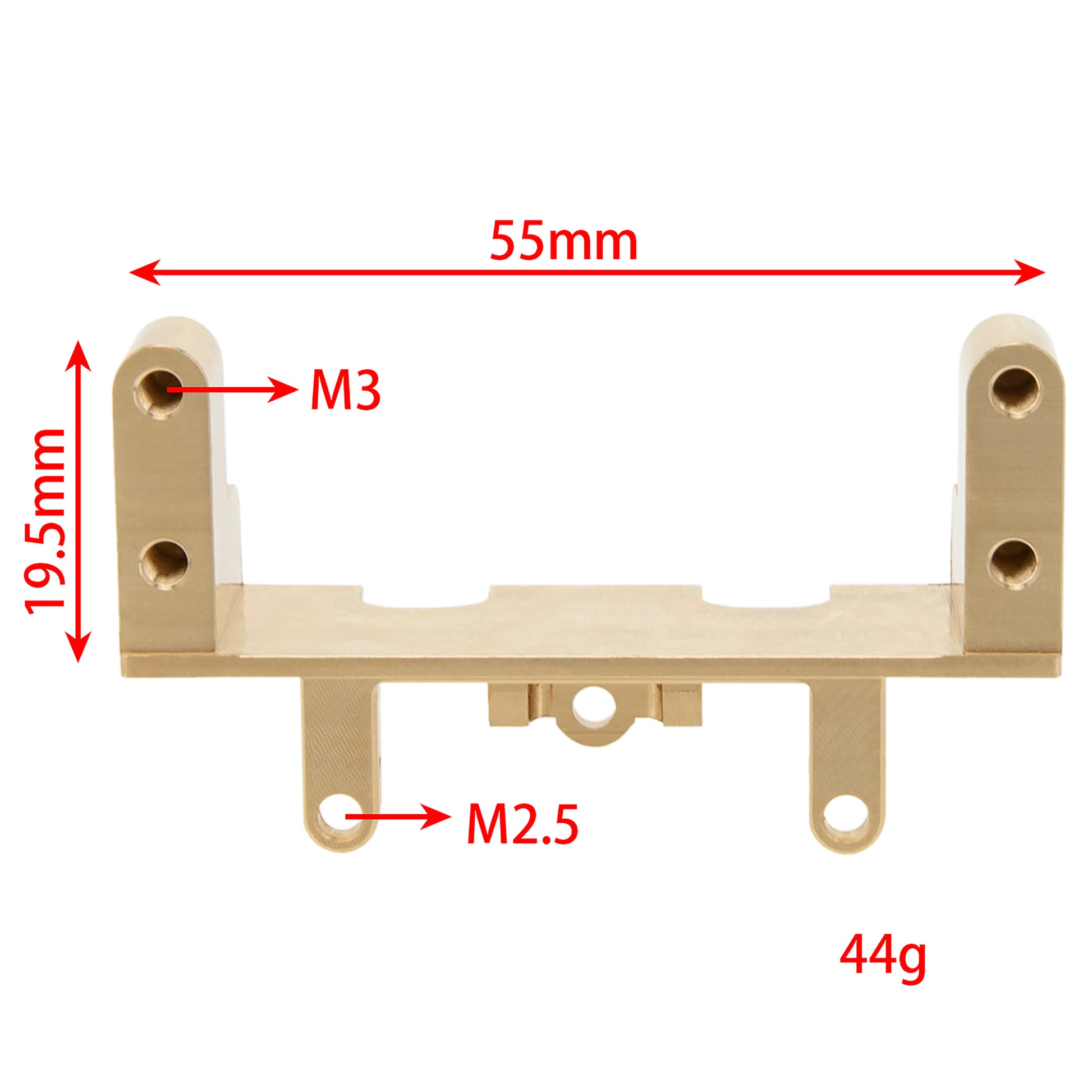 Gold UTB18 RC Car Brass Front Servo Mount size