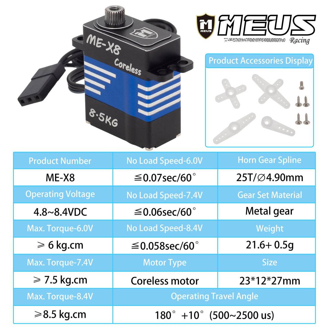 RC Micro Servo 8.5KG with High Torque for SCX24 TRX4M 