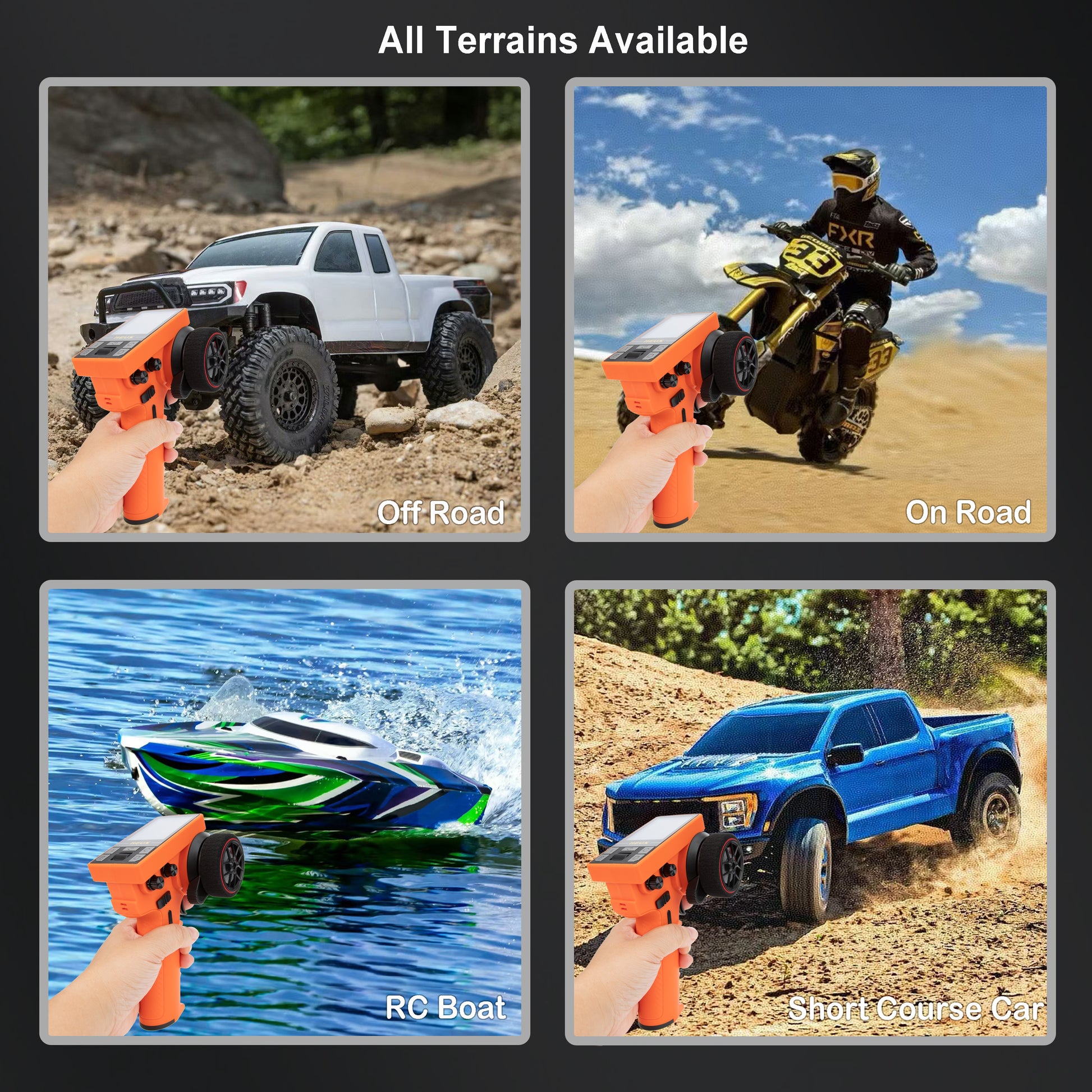 Orange RC Transmittersuitable for all terrains