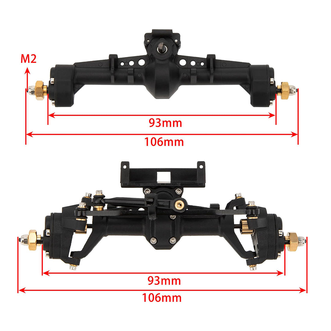 Plastic Nylon Front Rear Portal Axles for SCX24 package