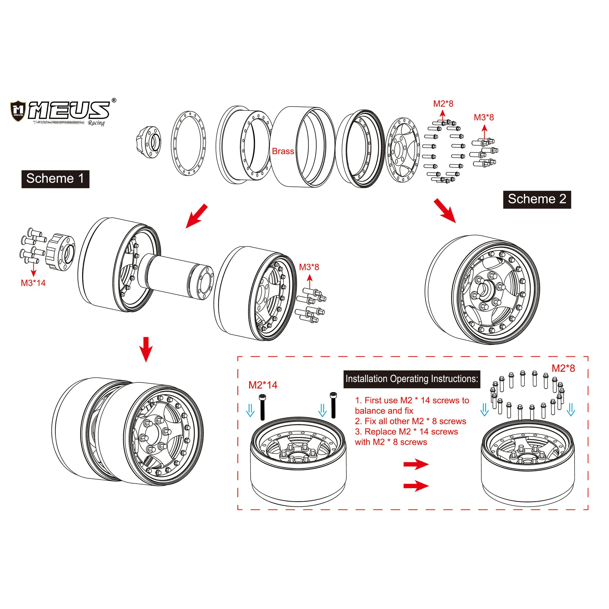MEUS Racing 1.9" Beadlock Wheel Rim