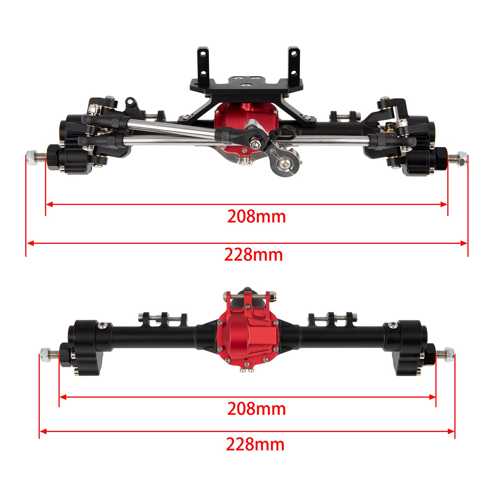SCX10 Front and Rear Portal Axles size black