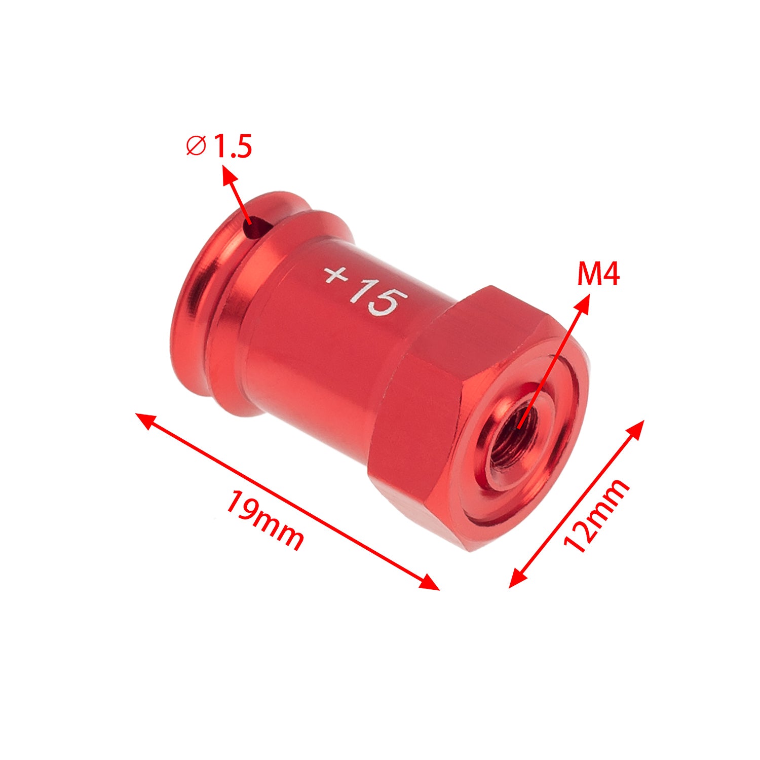  Wheek Hex Adaptor Combiner size for slash Red