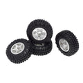 Silver Aluminum Beadlock Wheels/Rubber Tires for Axial SCX24 Type B