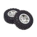 Silver Aluminum Beadlock Wheels/Rubber Tires for Axial SCX24 Type B