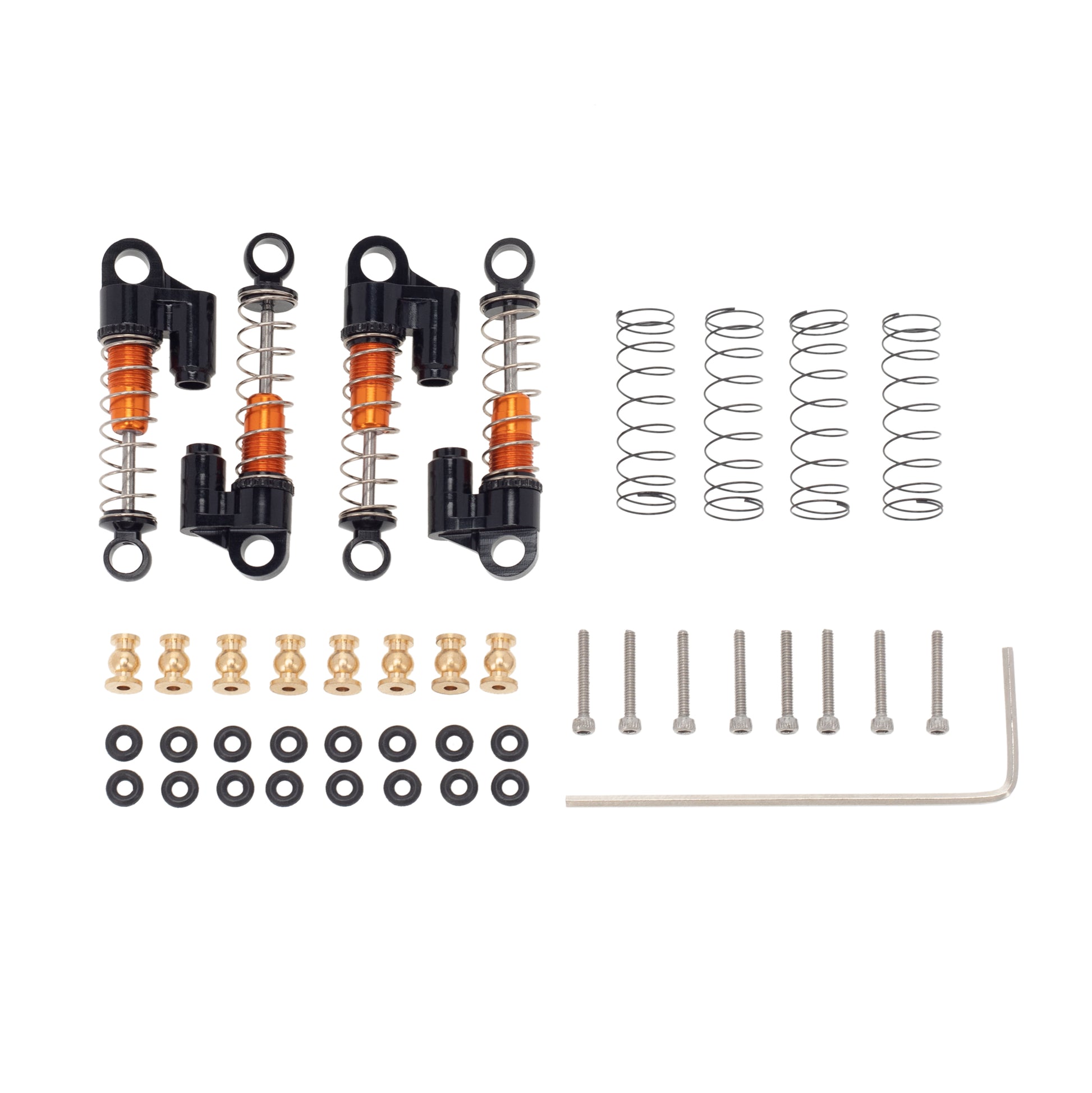 4pcs Orange Aluminum Shocks