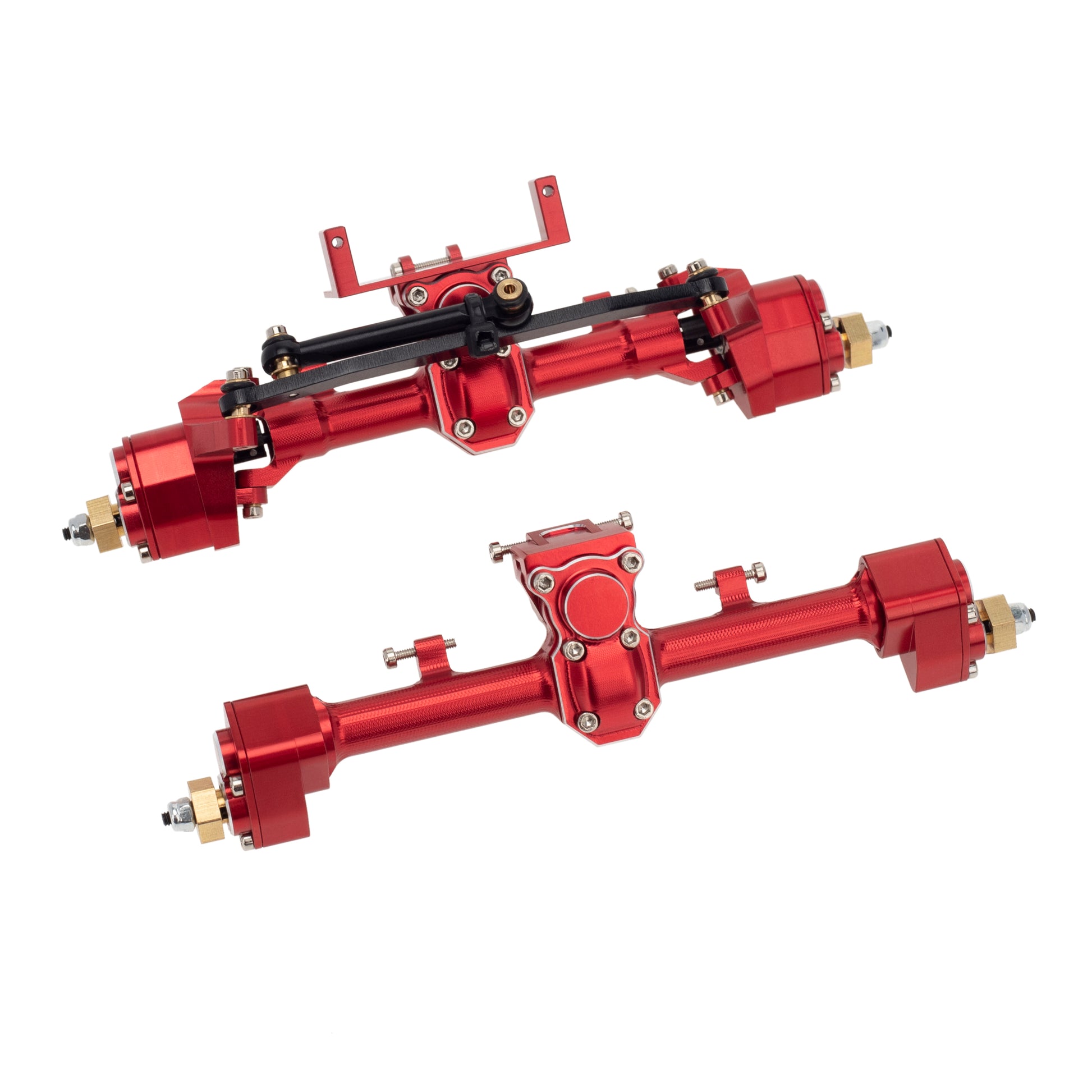 Red Aluminum Front Rear Portal Axle for Axial SCX24 90081 C10 JEEP