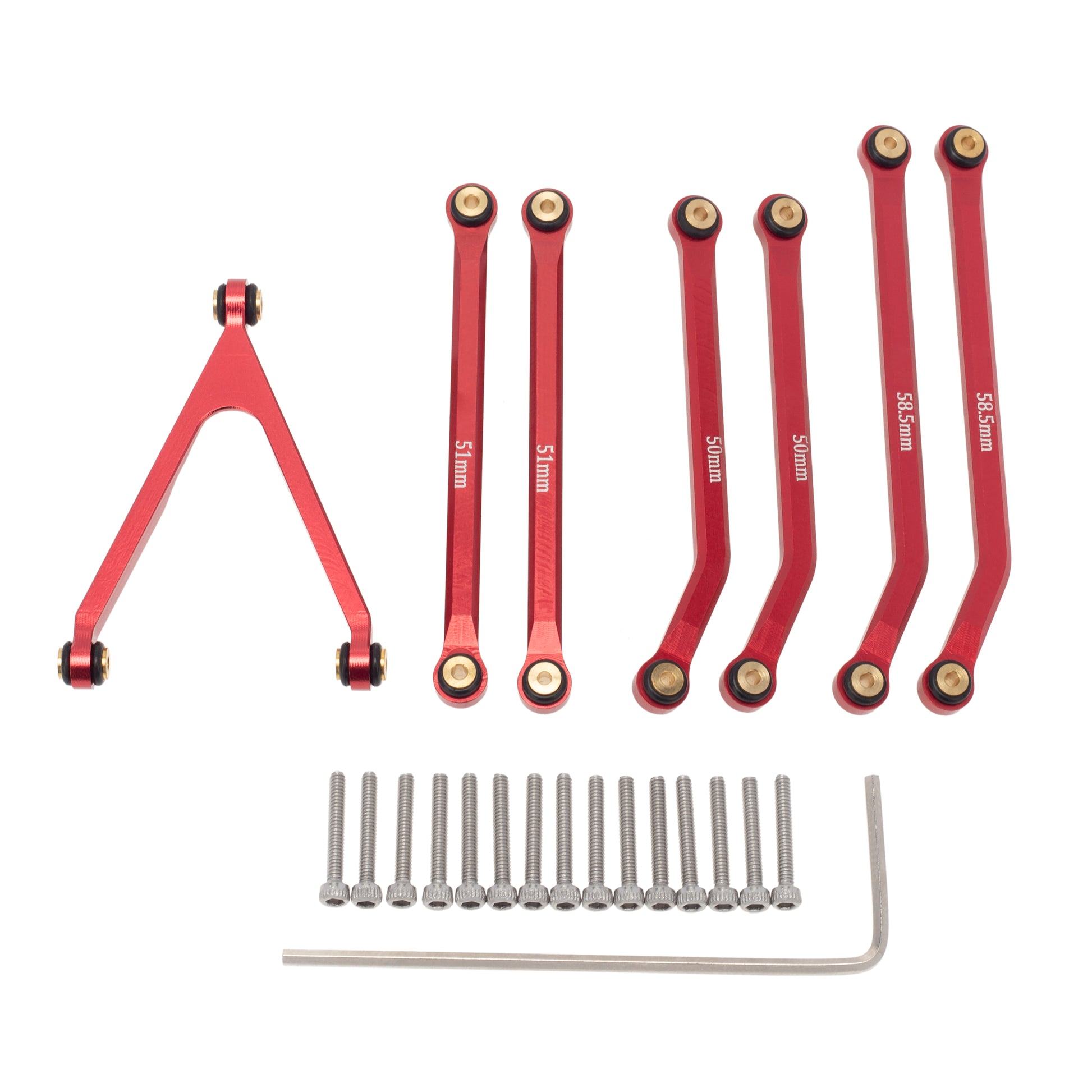 Red Aluminum High Clearance Chassis Links for Axial SCX24 C10