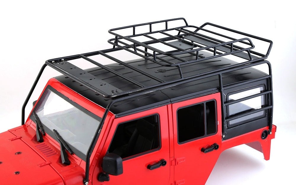 Meus Racing 1/10 RC Car Metal Roof Luggage Rack Luggage Tray with Double Row LED Lights Light Bar 48 Lights for Axial SCX10 JEEP JLU Wrangler 90046
