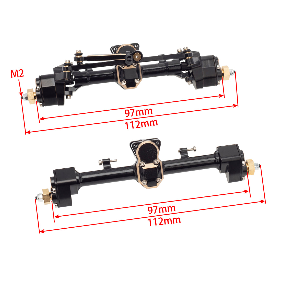 Brass Front & Rear Portal Axle for Axial SCX24