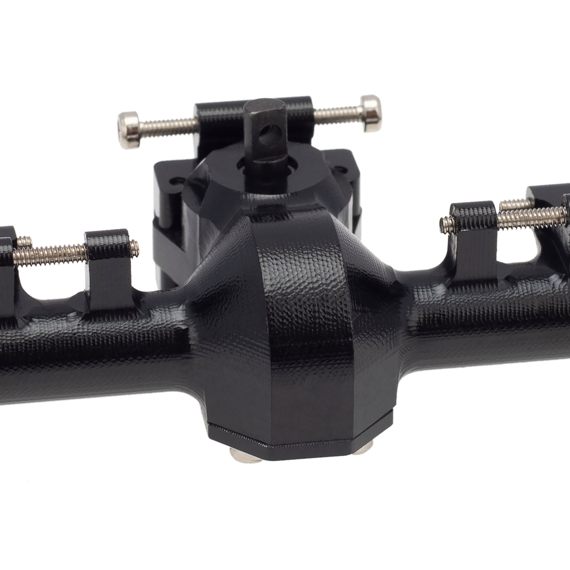 Black Aluminum Rear Portal Axle with Max C-Steering for Axial SCX24