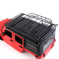 Meus Racing 1/10 RC Car Metal Roof Luggage Rack Luggage Tray with Double Row LED Lights Light Bar 48 Lights for Axial SCX10 JEEP JLU Wrangler 90046
