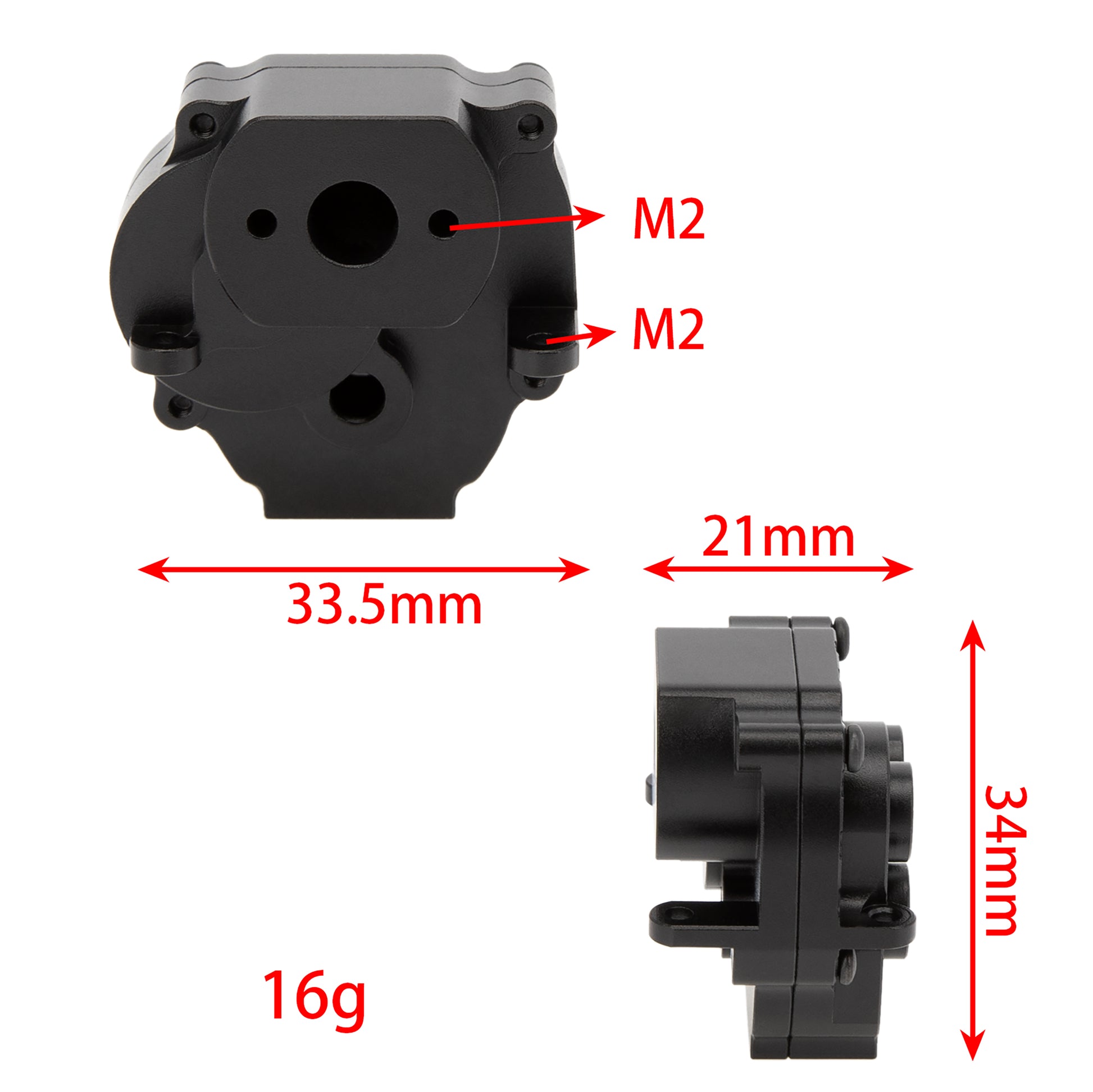 Black CNC Aluminum Transmission Case Gearbox Housing size