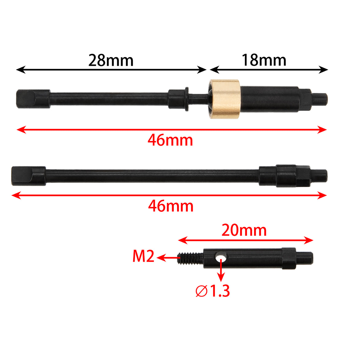 Front Rear Axle Shaft Set for SCX24