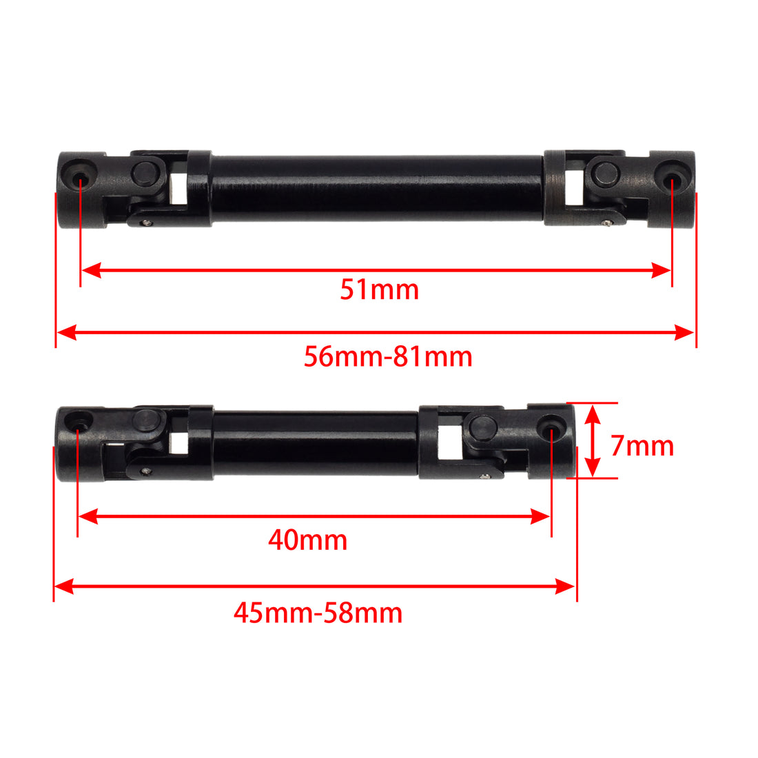 Metal Front/Rear Drive Shaft for Axial SCX24 C10 JLU Ford Bronco