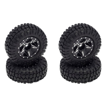 Black Aluminum Beadlock Wheels/Rubber Tires for Axial SCX24 Type B