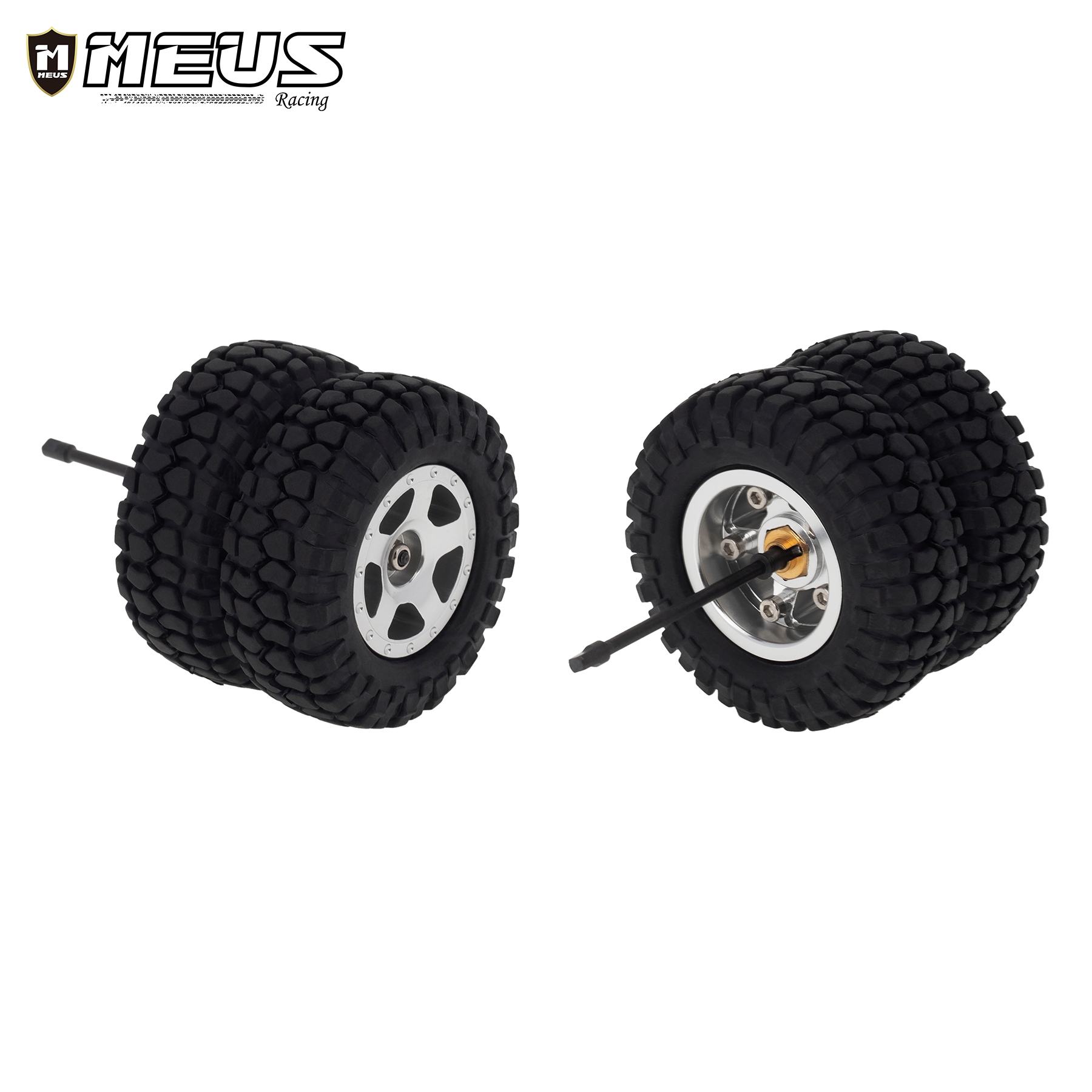 MEUS Racing 1.2-inch Beadlock Wheels Rim,Aluminum Negative Hub,4MM