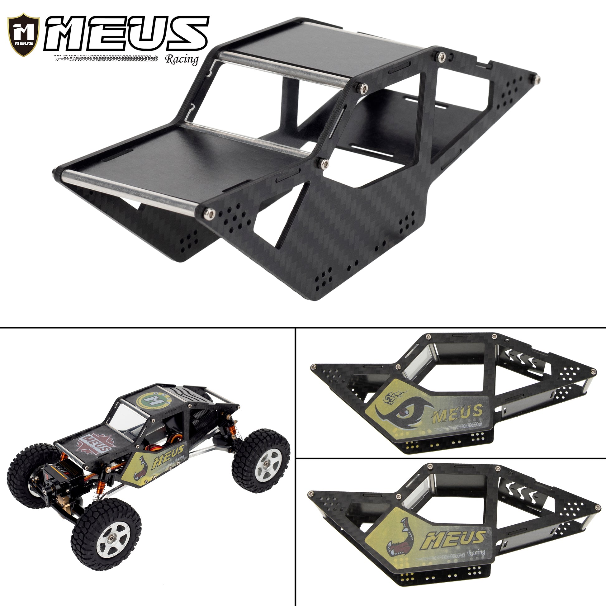 Meus Racing 1/24 Carbon Fiber Cage Body Shell for SCX24