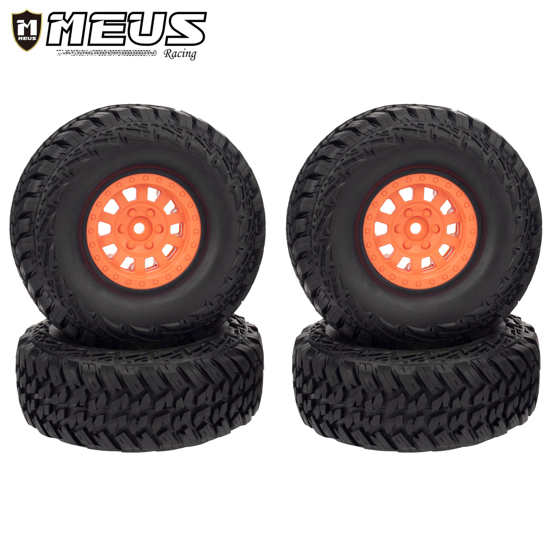 Meus Racing 1.9" Plastic Beadlock Wheels/Rubber Tires